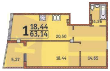 1-кімнатна 63.14 м² в ЖК Costa fontana від 39 210 грн/м², Одеса