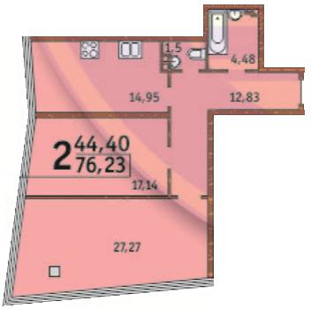 2-кімнатна 76.23 м² в ЖК Costa fontana від 35 640 грн/м², Одеса