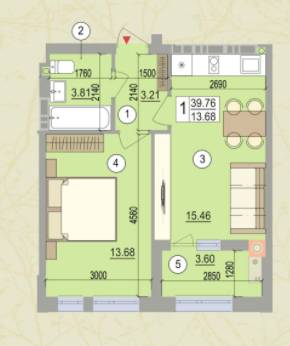 1-кімнатна 39.76 м² в ЖК Forest Park від 21 000 грн/м², Київ