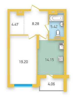 1-кімнатна 53.55 м² в ЖК Friendly House від 23 600 грн/м², Київ