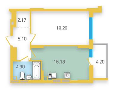 1-кімнатна 45.02 м² в ЖК Friendly House від 23 600 грн/м², Київ
