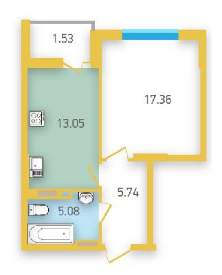 1-кімнатна 42.76 м² в ЖК Friendly House від 23 600 грн/м², Київ