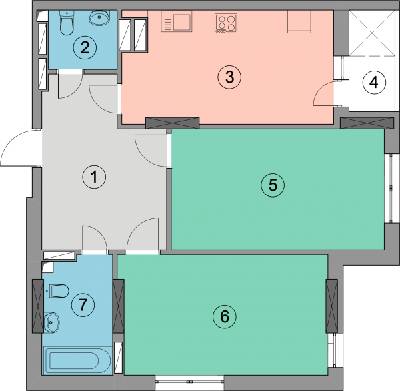 2-кімнатна 70.4 м² в ЖК Geneva від 23 400 грн/м², Київ