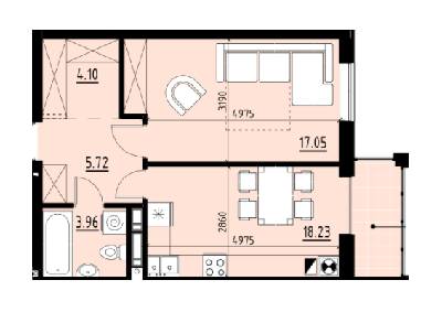 1-кімнатна 49.06 м² в ЖК Globus Comfort від 12 900 грн/м², Львів
