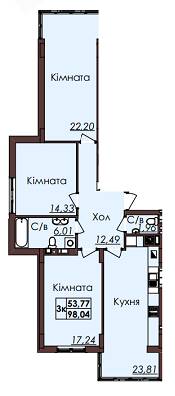 Трикімнатні в ЖК Globus Meridian