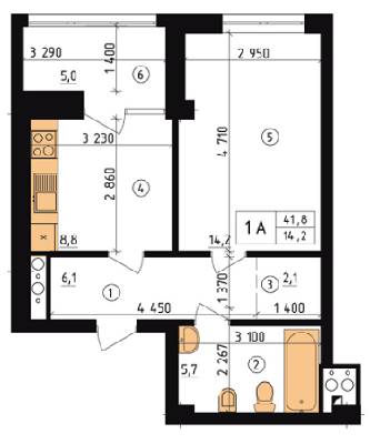 1-кімнатна 41.8 м² в ЖК Henesi House від 18 500 грн/м², Київ