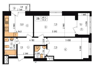 2-кімнатна 68.4 м² в ЖК Henesi House від 17 580 грн/м², Київ
