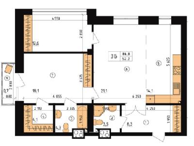 3-кімнатна 86.8 м² в ЖК Henesi House від 17 580 грн/м², Київ