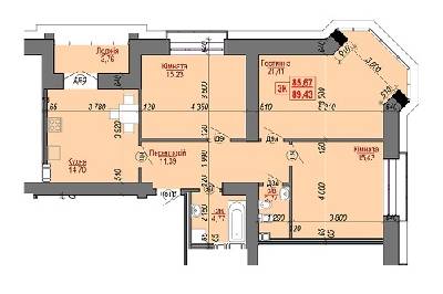 3-комнатная 89.43 м² в ЖК HydroPark DeLuxe от 16 910 грн/м², Ивано-Франковск