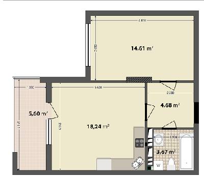 1-кімнатна 46.8 м² в ЖК IL Patio від 18 000 грн/м², Київ