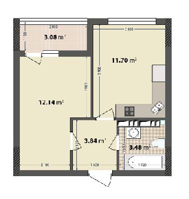 1-кімнатна 34.24 м² в ЖК IL Patio від 18 000 грн/м², Київ