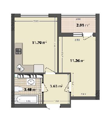 1-кімнатна 32.98 м² в ЖК IL Patio від 18 000 грн/м², Київ