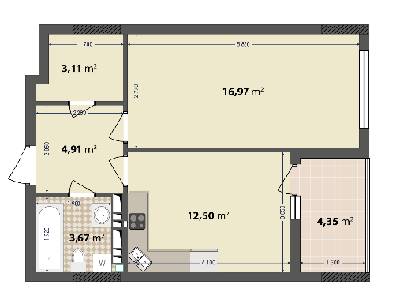 1-кімнатна 45.52 м² в ЖК IL Patio від 18 000 грн/м², Київ