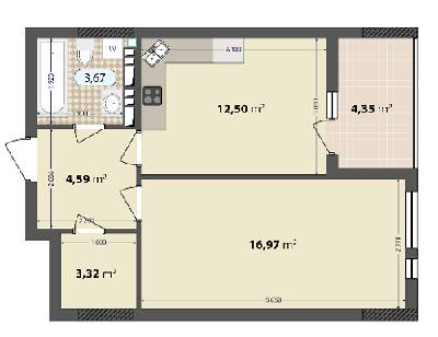 1-кімнатна 45.4 м² в ЖК IL Patio від 18 000 грн/м², Київ