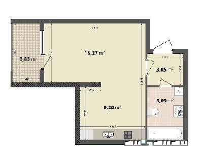 1-кімнатна 37.54 м² в ЖК IL Patio від 18 000 грн/м², Київ