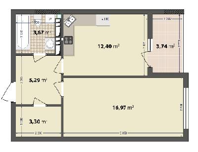 1-кімнатна 45.37 м² в ЖК IL Patio від 18 000 грн/м², Київ