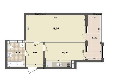 1-кімнатна 45.88 м² в ЖК IL Patio від 18 000 грн/м², Київ