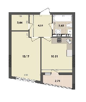 1-кімнатна 37.61 м² в ЖК IL Patio від 18 000 грн/м², Київ