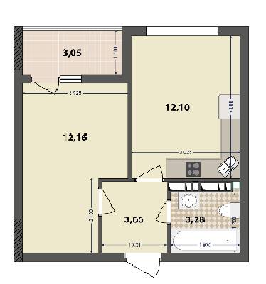 1-кімнатна 34.25 м² в ЖК IL Patio від 18 000 грн/м², Київ