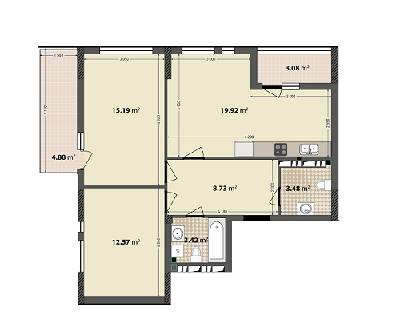 2-кімнатна 71.27 м² в ЖК IL Patio від 18 000 грн/м², Київ