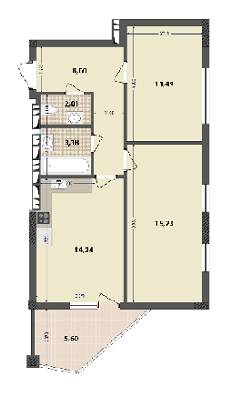 2-кімнатна 56.93 м² в ЖК IL Patio від 18 000 грн/м², Київ