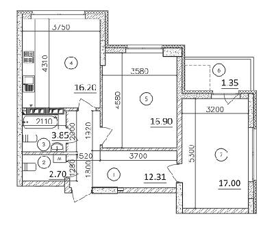 2-комнатная 70.31 м² в ЖК Karaway Tower от застройщика, Киев