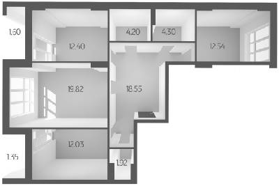 3-комнатная 88.71 м² в ЖК L-квартал от 28 000 грн/м², Киев