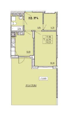 1-кімнатна 53.21 м² в ЖК LakePark від 20 960 грн/м², Львів