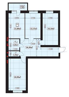 3-кімнатна 80.23 м² в ЖК MunHausen від забудовника, м. Ірпінь
