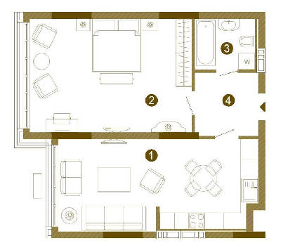 1-комнатная 60.93 м² в ЖК Obolon Residences от 59 400 грн/м², Киев
