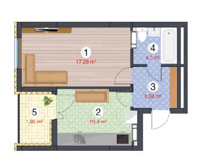 1-кімнатна 38.68 м² в ЖК Orange City від 16 200 грн/м², Київ