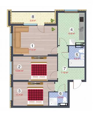 3-кімнатна 70.26 м² в ЖК Orange City від 24 000 грн/м², Київ