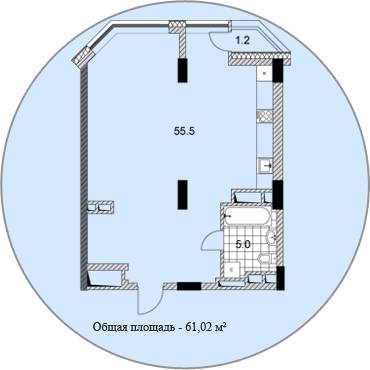 1-кімнатна 61.02 м² в ЖК PecherSKY від забудовника, Київ