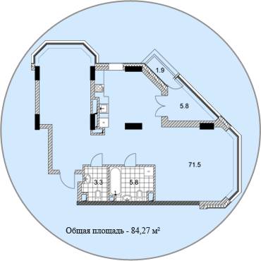 2-комнатная 84.27 м² в ЖК PecherSKY от застройщика, Киев