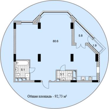 2-комнатная 92.73 м² в ЖК PecherSKY от застройщика, Киев
