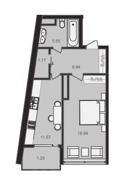 1-кімнатна 45.27 м² в ЖК Perfect Loft 47 від 38 080 грн/м², Львів