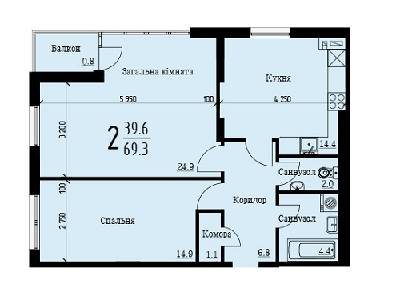 2-комнатная 69.3 м² в ЖК Plus на Роксоляны от застройщика, Львов