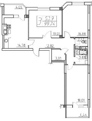 3-комнатная 99.24 м² в ЖК Prestige Apartments от 20 000 грн/м², Ровно