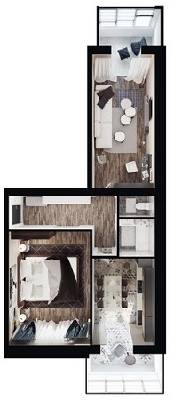 2-кімнатна 77.73 м² в ЖК River Town від забудовника, Харків