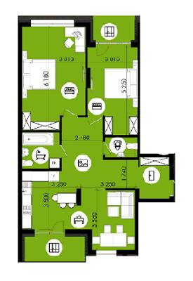 2-кімнатна 89.76 м² в ЖК Royal Park від 15 500 грн/м², м. Дубляни