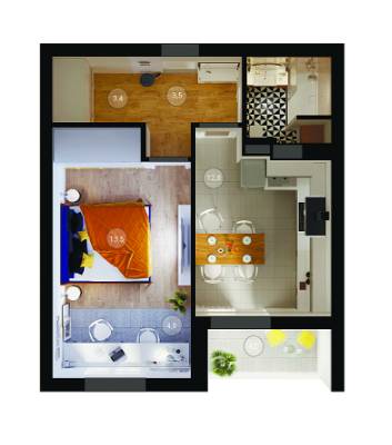 1-кімнатна 44.04 м² в ЖК Silver House від 32 000 грн/м², Київ