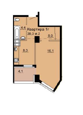 1-комнатная 38 м² в ЖК SkyCity от застройщика, Днепр