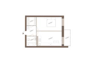 1-комнатная 41.38 м² в ЖК SloveSky от 20 500 грн/м², Киев