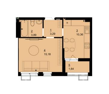 1-комнатная 33.8 м² в ЖК The Park Residence от застройщика, Киев