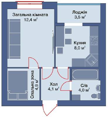 2-кімнатна 40.3 м² в КБ на Лісовій від 14 810 грн/м², м. Ірпінь