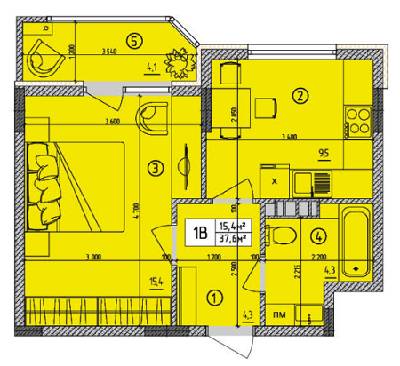 1-кімнатна 37.6 м² в КБ Тиха гавань від забудовника, Київ