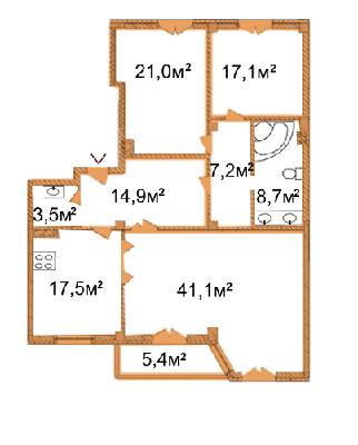 3-кімнатна 132.8 м² в КБ Arch House від 58 700 грн/м², Київ