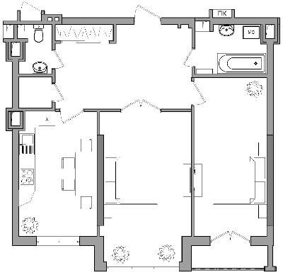 2-комнатная 76.2 м² в ЖК Adamant от 31 000 грн/м², Киев