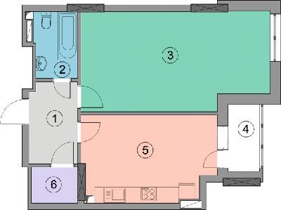1-кімнатна 57.3 м² в ЖК Geneva від 26 000 грн/м², Київ