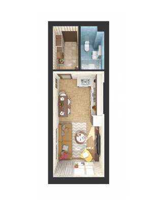 Студія 26.1 м² в ЖК Green Side від 15 000 грн/м², м. Ірпінь